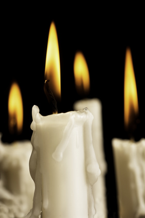 Candles on a dark background.